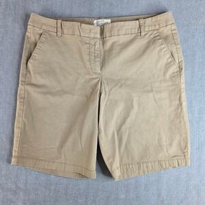 J.Crew Bermuda Shorts Womens 10 Khaki Excellent Cotton Stretch Style 37175